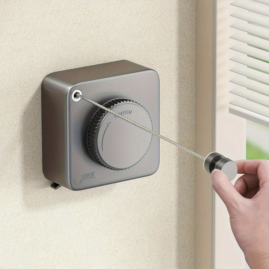 Retractable Stainless Steel Clothesline, Wall Mounted Heavy Duty Indoor Outdoor Drying Line