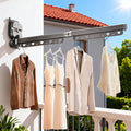 Telescopic Folding Clothes Drying Rack, Suction Cup Adjustable Hanging Pole Space Saving