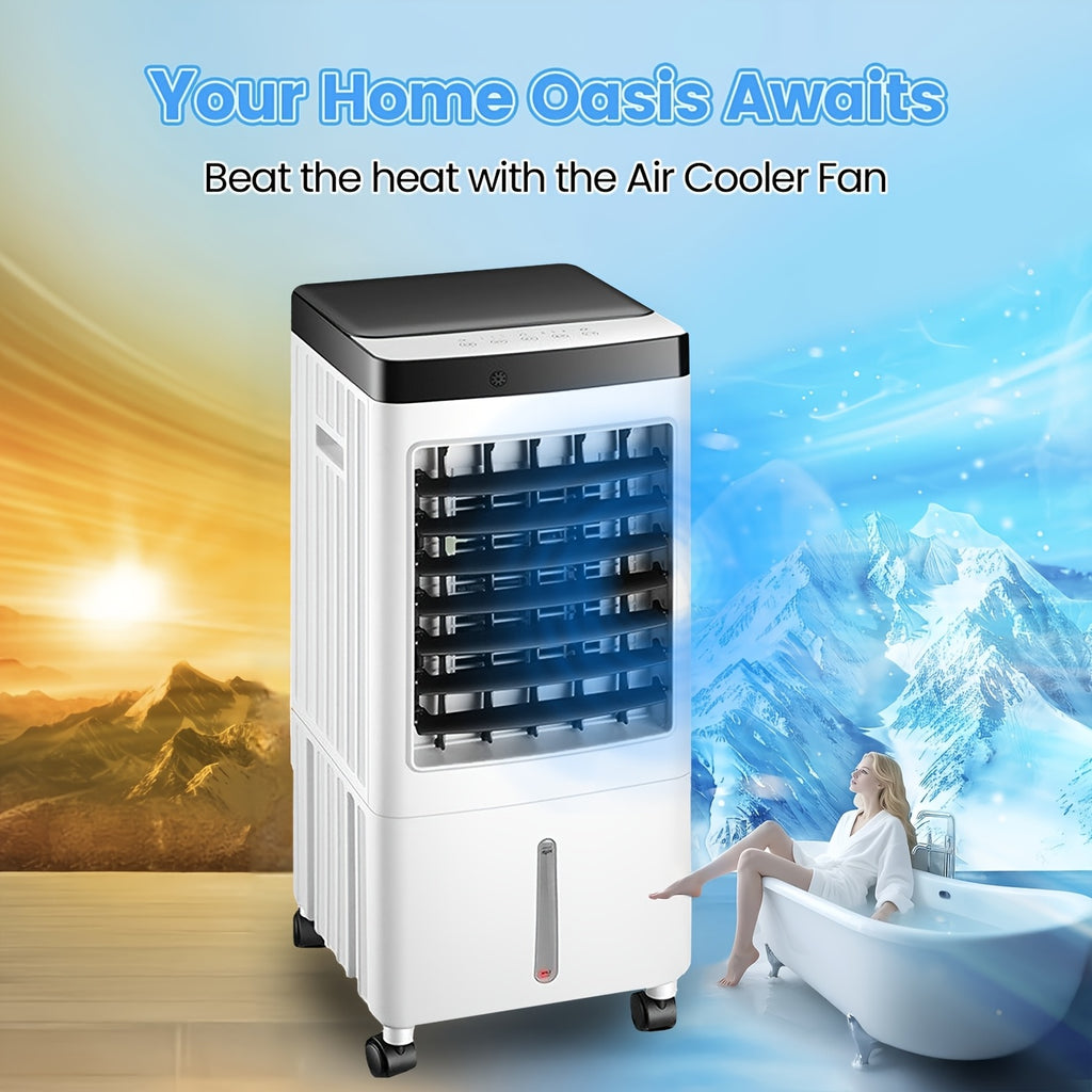 1800 CFM Portable Evaporative Air Cooler, 3-in-1 Swamp Cooler Fan & Humidifier, 3 Speed, 120 Degree Oscillation, Large 270Oz Water Tank, 24 Hour Timer with Remote, Windowless Portable AC for Indoor Use