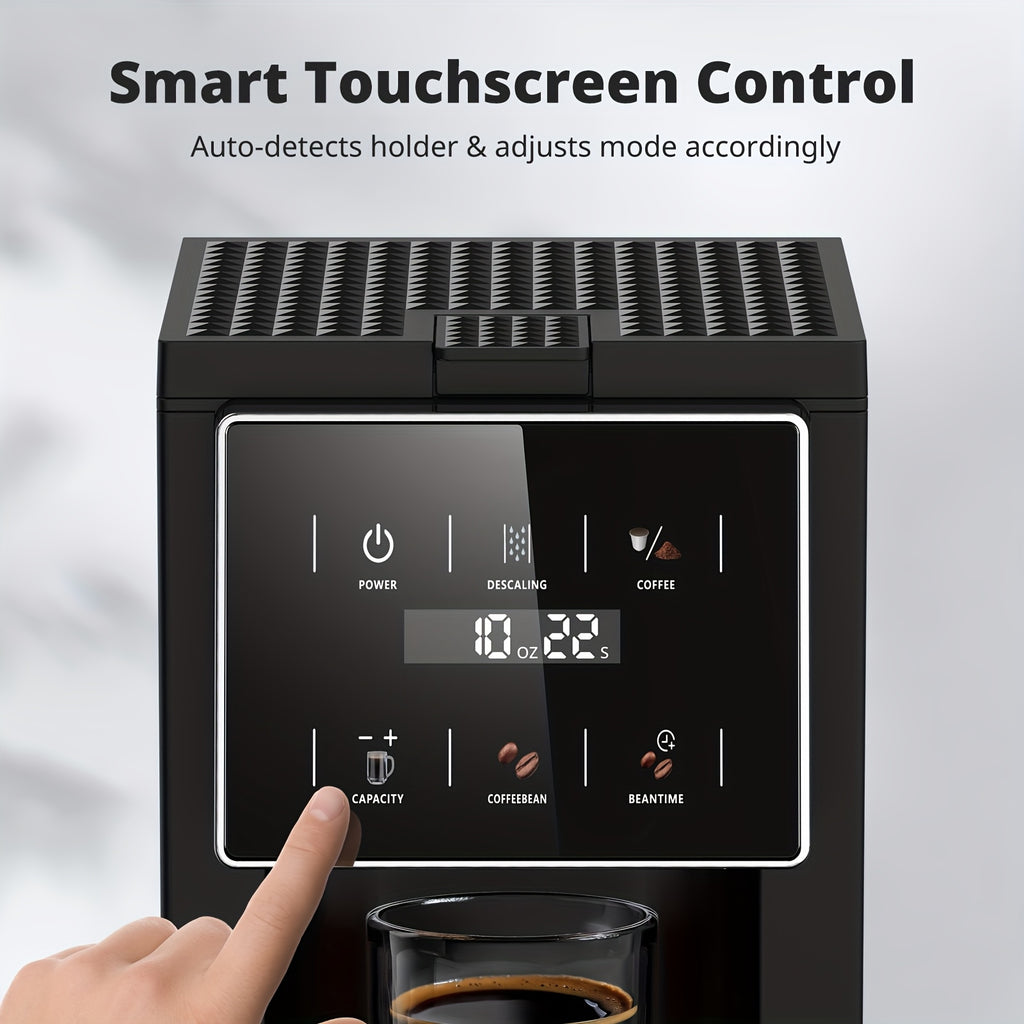 All-in-One Coffee Maker with Grinder, Multi-Function Coffee Pot for K-Cup Pods, Ground Coffee and Whole Beans, 6 Adjustable Grind Settings, Multiple Cup Sizes, Portable Compact Brewer for Office, Dorm and Home Use