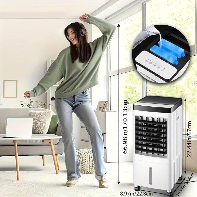 1800 CFM Portable Evaporative Air Cooler, 3-in-1 Swamp Cooler Fan & Humidifier, 3 Speed, 120 Degree Oscillation, Large 270Oz Water Tank, 24 Hour Timer with Remote, Windowless Portable AC for Indoor Use