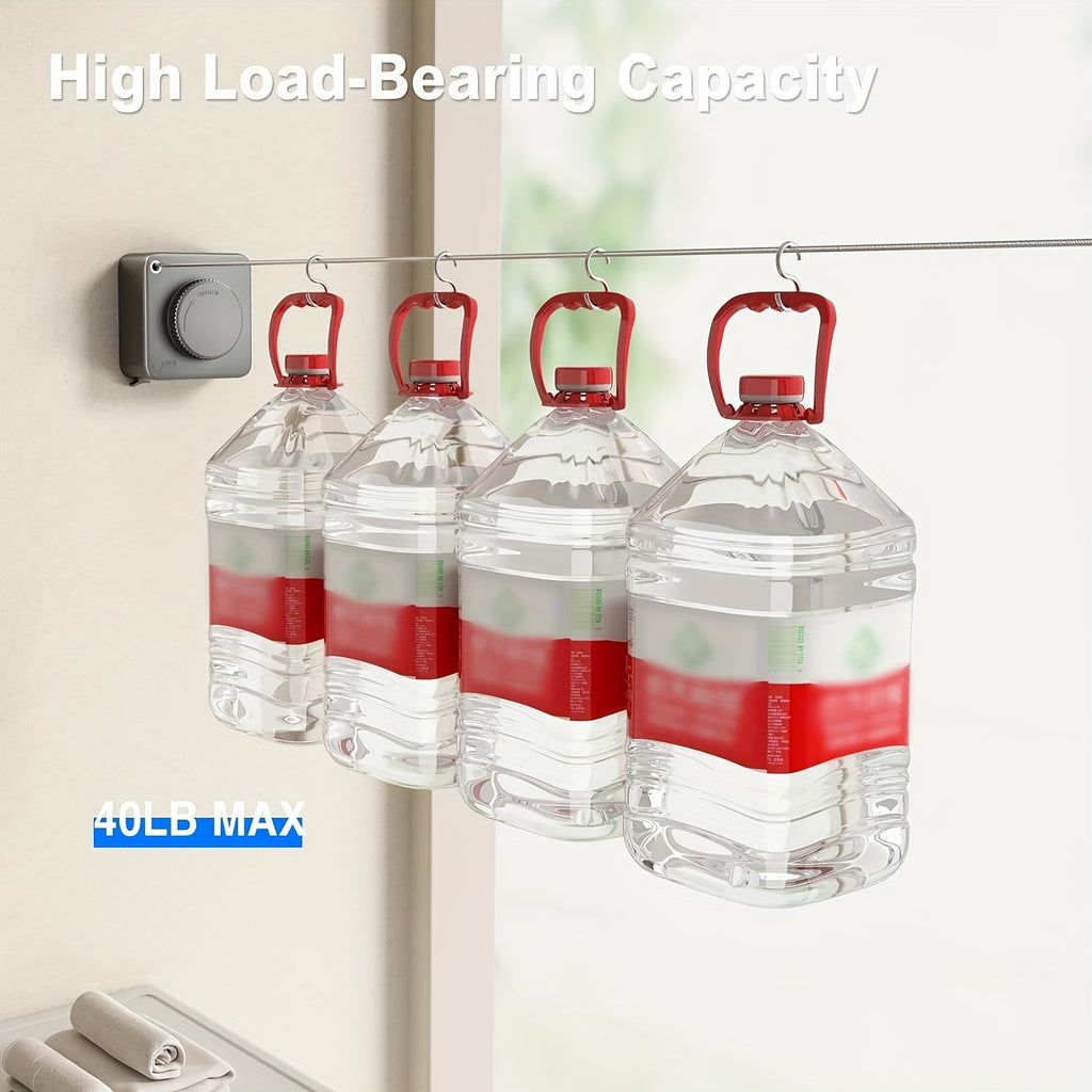 Retractable Stainless Steel Clothesline, Wall Mounted Heavy Duty Indoor Outdoor Drying Line