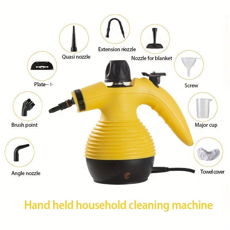 ESUPER Handheld Pressurized Steam Cleaner, Multi-Purpose Steam Cleaning Machine with 9 Accessories, IPX4 Waterproof, for Kitchen, Floor, Window, Curtain & Car Seat Stain Removal