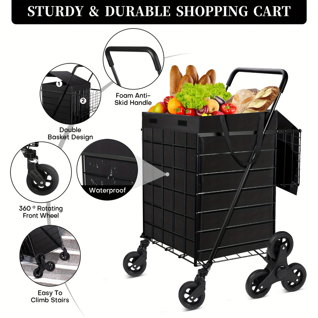 8-Wheel Stair Climbing Hand Truck, 100 LBS Load Capacity, Heavy-Duty Collapsible Cargo Cart, Space-Saving Portable Mover, Easy to Use on Stairs, Ideal for Home & Commercial Use