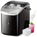 34/44Lbs Daily Nugget Ice Maker, Auto-Cleaning Countertop Sonic Ice Machine, Compact Mini Refrigerator with Ice Scoop & Basket for Home Kitchen Office